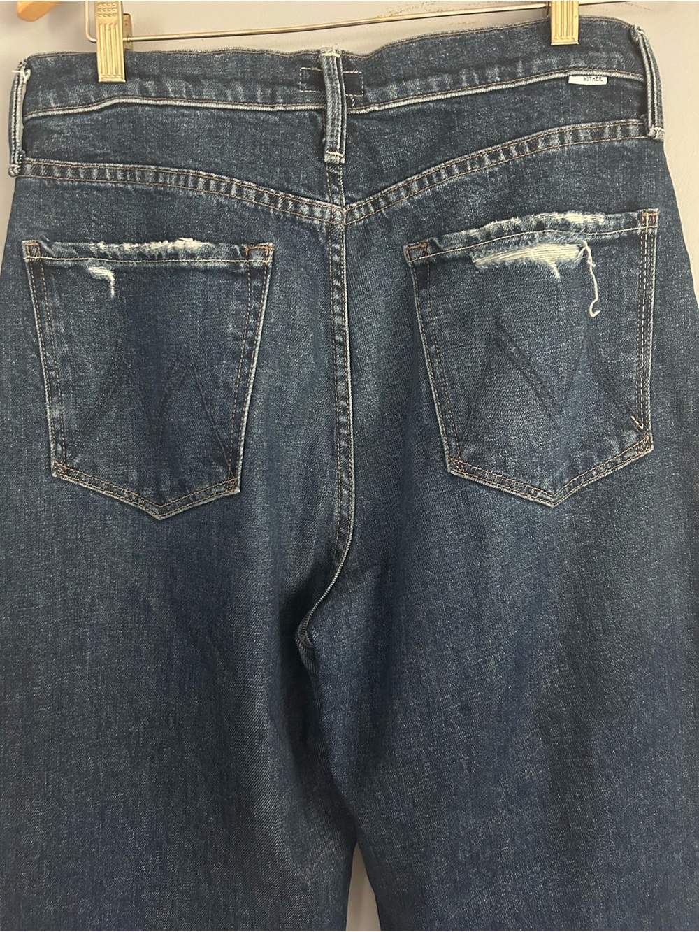 MOTHER Women's Jeans in Dark Blue Wash THE FANGIRL FLOOD - Picture 9 of 11